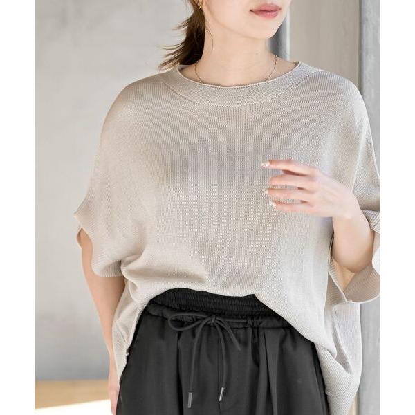 ニット セーター 麻タッチワイドニットプルオーバー レディース