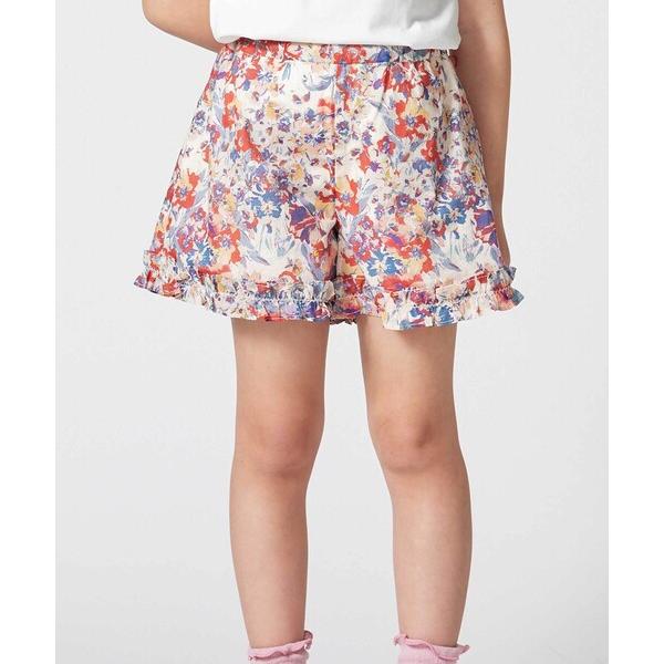 パンツ 「お揃い」「DEVEAUX」ローンフラワープリントフリルショートパンツ キッズ 子供服 女の...
