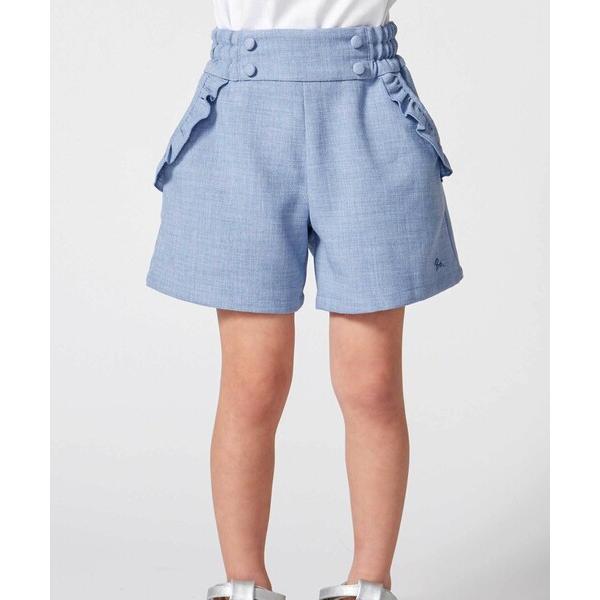 パンツ リネン調キャンバスポケットフリルショートパンツ キッズ 子供服 女の子