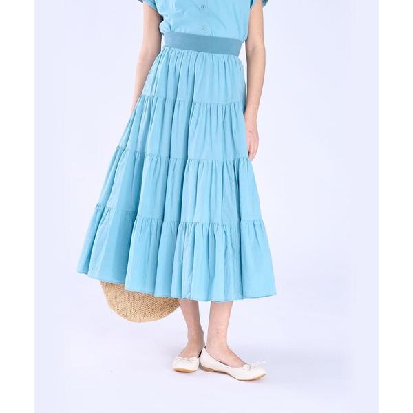 スカート コットン フォーティアード スカート