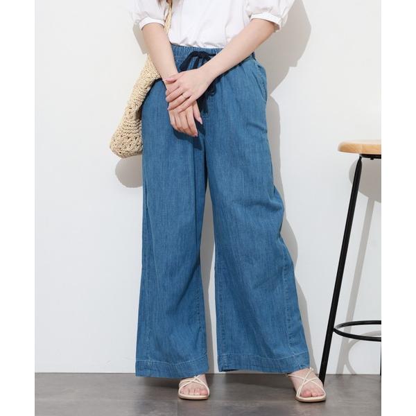 ワイドパンツ ジーンズ デニム デニムパンツ ライトオンスデニムイージーワイドパンツ レディース