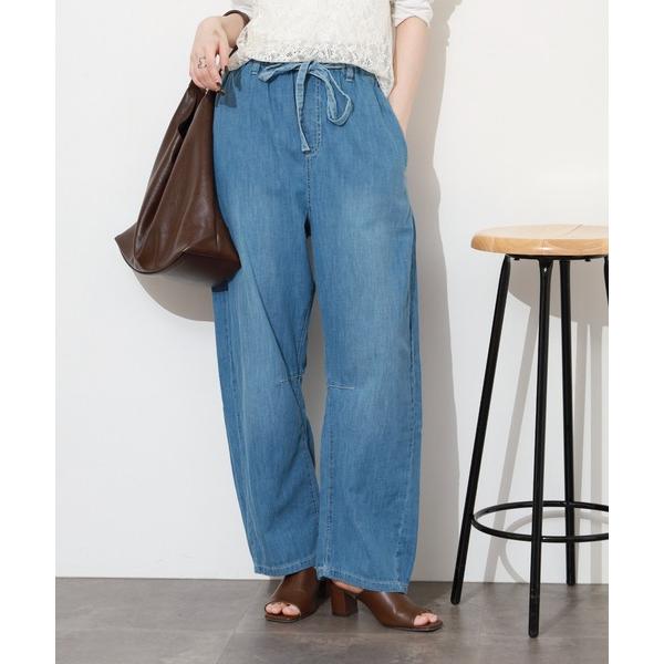 ワイドパンツ ジーンズ デニム デニムパンツ ライトオンスデニムイージーバレルパンツ レディース