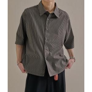 シャツ 半袖 ベーシックルーズストライプ半袖シャツ メンズ レディース
