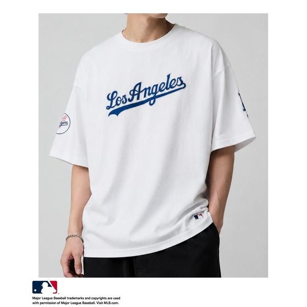 tシャツ 「MLB/メジャーリーグベースボール」チームロゴ フロントワッペン ルーズシルエット 半袖...