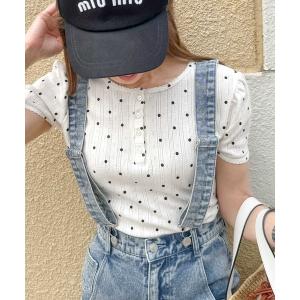 ヘンリーネック tシャツ 半袖 「AYA×クラシカルエルフコラボ」こなれ感漂う主役級アイテム。柄アソート針抜きリブコンパクトトップス レディース