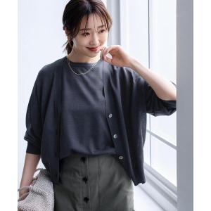 カーディガン 「アンサンブル可/シアー」リネンエステルカーディガン レディース