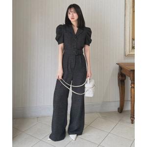 オールインワン 「ONLINE限定カラーあり/丈が選べる」ツイードテーラーオールインワン レディース