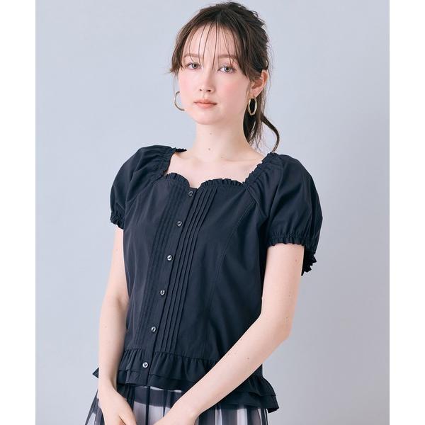 ブラウス シャツ 「モデル美香着用」コルセット風ピンタックブラウス レディース