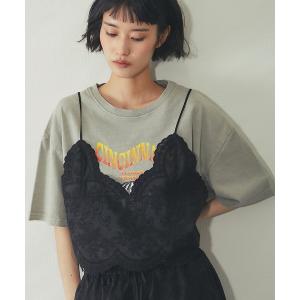 キャミソール 「セットアップ対応」スカラップ 刺繍 レース バックリボン キャミ ビスチェ