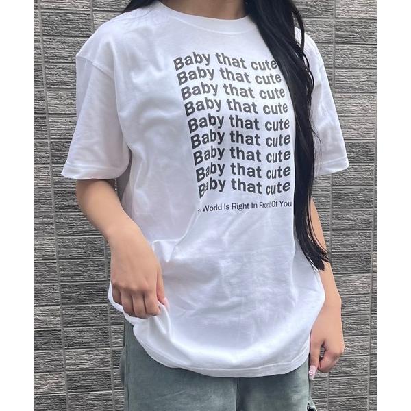 tシャツ シンプルレタリングロゴTシャツ レディース