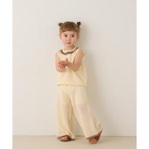セットアップ バイカラー透かし編みニットセットアップ キッズ 子供服 女の子