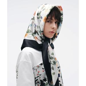 スカーフ バンダナ ボタニカル柄シルク混スカーフ「MADE IN JAPAN」 レディース