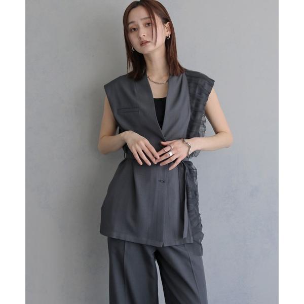 ベスト ジレ 「＆ｇ'aime 」ギャザー切替ベスト　Gathered Panelled Vest ...