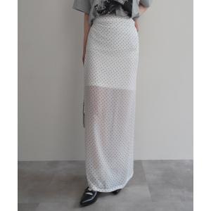 スカート 「Rashik」シースルードットロングスカート