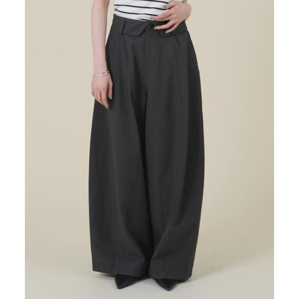 パンツ ターンバックウエストワイドパンツ レディース