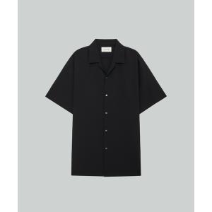 シャツ 「MARKAWARE」オーガニックウール 2/80 トロピカル / イタリアンオープンカラーS/Sシャツ メンズ