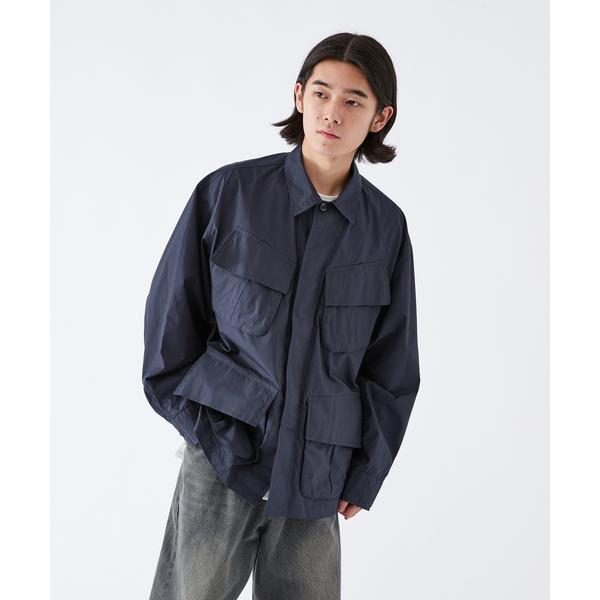 「B.C STOCK」 「Simplicite」ミリタリージャケット MEDIUM ネイビー メンズ