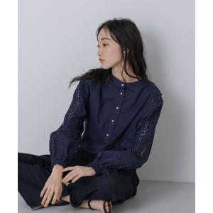 「NANO universe」 長袖ブラウス FREE ネイビー レディース