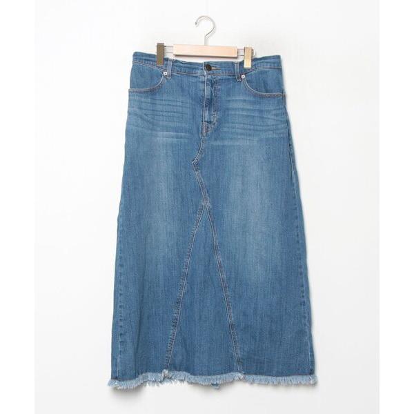 「CHIC STYLE」 デニムスカート 3L ブルー レディース