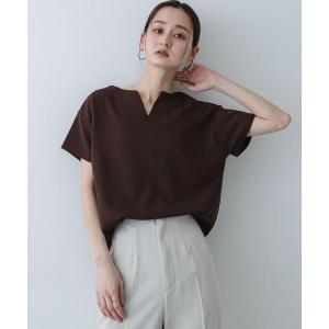 tシャツ 半袖 キーネックミラノリブTシャツ レディース