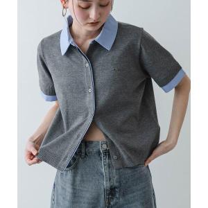カーディガン 半袖 「洗濯可」シャツドッキングカーディガン レディース