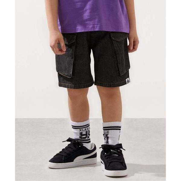 ハーフパンツ パンツ 短パン ケミカルウォッシュ デニムカーゴハーフパンツ キッズ 子供服 男の子
