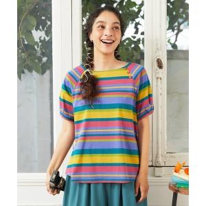 tシャツ 半袖 「接触冷感」シルケット天竺ボーダーTシャツ レディース