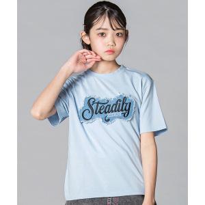tシャツ 「 ニコプチ 」デニムワッペン ロゴTシャツ(130~160cm) キッズ 子供服 女の子