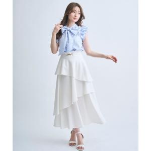スカート ベルト付きティアードスカート
