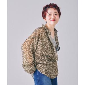 ブラウス シャツ 2WAY柄シアー長袖シャツ　664892 レディース