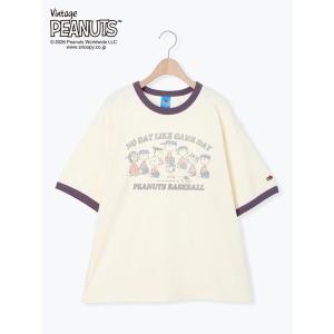 tシャツ 「FRUIT OF THE LOOM」PEANUTS リンガーT大人 キッズ 子供服