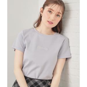 tシャツ 半袖 「UVケア／接触冷感」フロントロゴ刺繍Tシャツ「洗濯機OK／S-3L／7col」 レディース