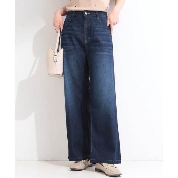 ワイドパンツ パンツ 「洗濯機可」軽い着ごこちライトオンスデニムワイドパンツ レディース