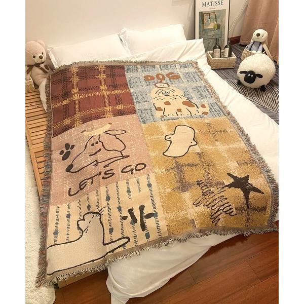 ブランケット Dog Collage sofa blanket