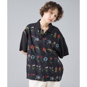 シャツ 「Revo. / レヴォ」TH-4085 フラワーエンブロイダリー 刺繍 半袖シャツ / ユニセックス メンズ レディース