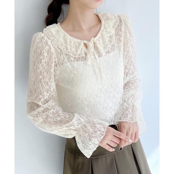 ブラウス シャツ ロマンティックレースフリルブラウス/2026 SS COLLECTION レディー...