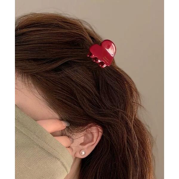 ヘアクリップ 「2Pセット」ミニハートアセチヘアクリップ