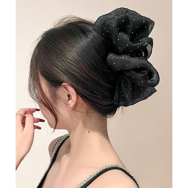 ヘアクリップ シアーボリュームフラワーバンスクリップ