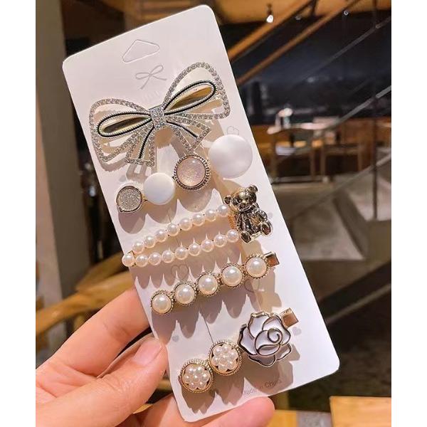 ヘアクリップ パールビジュー ヘアクリップセット