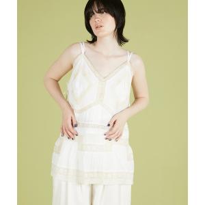キャミソール 「crinkle crinkle crinkle」hand tuck lace camisole/ハンドタックレースキャミソール