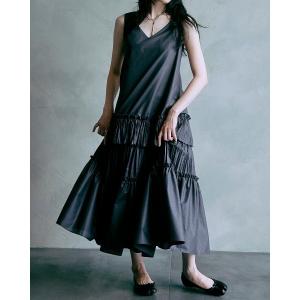 ワンピース 2wayソフトプリーツティアードドレス