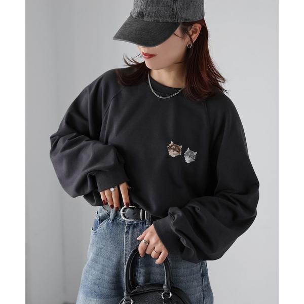 「Riberry」 スウェットカットソー FREE チャコールグレー レディース