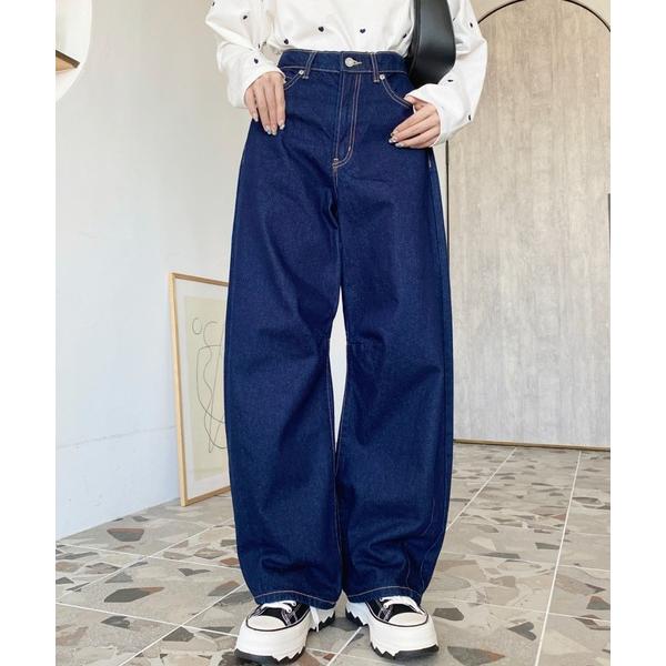 「moment+」 デニムパンツ M インディゴブルー レディース