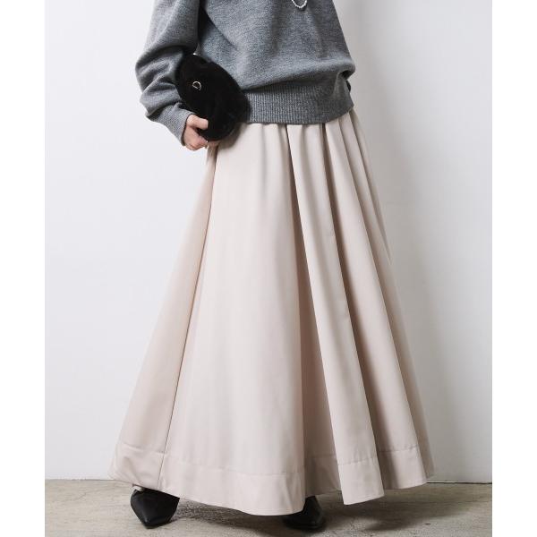 「CHIC STYLE」 フレアスカート M ベージュ レディース