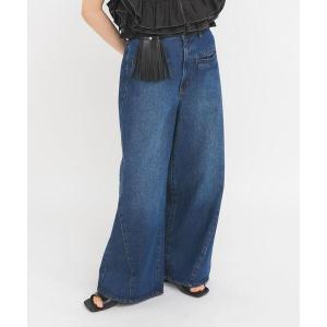 ジーンズ デニム デニムパンツ WIDEレッグアジャストデニム レディース