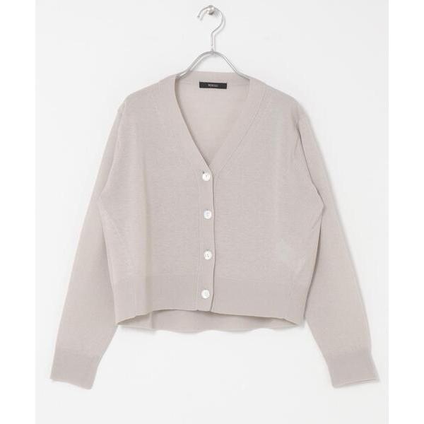 カーディガン リネン混セミシアーカーディガン レディース
