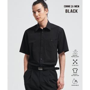 シャツ 半袖 「撥水」「COMME CA MEN BLACK」4WAYテック半袖シャツ メンズ