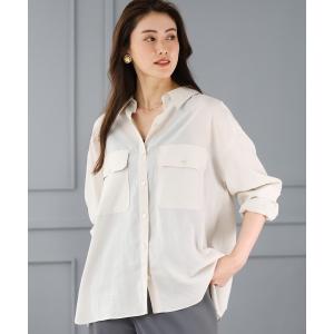 ブラウス シャツ シアーツイルオーバーシャツ レディース