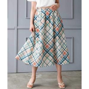 スカート 「オリジナルプリント」チェックフレアスカート