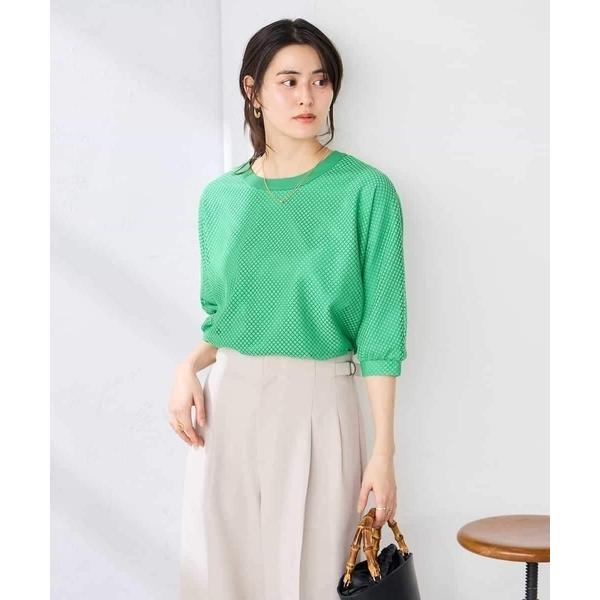 tシャツ 「雑誌InRed(宝島社)5月号掲載」幾何レースドルマンカットソー レディース